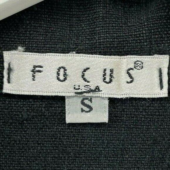 Focus 100% Linen Lagenlook Jacket Oversized Womens Small Pockets Boho Hippie - Picture 3 of 10